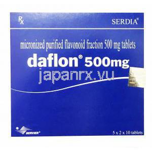 ダフロン　500mg,　箱　表面