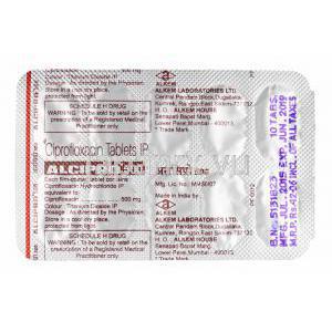 アルシプロ (シプロフロキサシン) 500mg 錠剤裏面