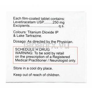 レベニュー (レベチラセタム) 250mg 成分