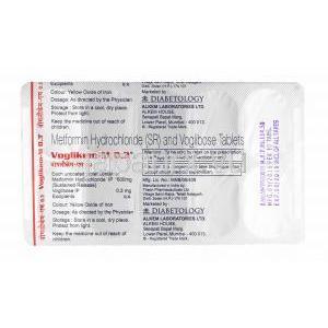 ボグリケム M (メトホルミン/ ボグリボース) 0.3mg 錠剤裏面