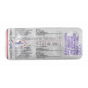 オクスリング (オクスカルバゼピン) 150mg シート裏面