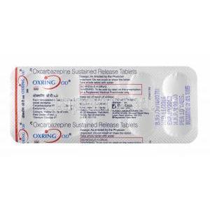 オクスリング OD (オクスカルバゼピン) 300mg 錠剤裏面