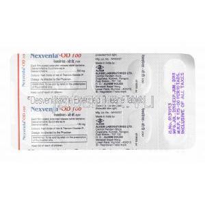 ネックスベンラ OD (デスベンラファキシン) 100mg 錠剤裏面