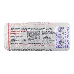 ツァート トリオ (テルミサルタン/ シルニジピン/ クロルタリドン) 6.25mg 錠剤裏面