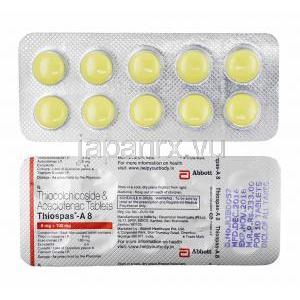 チオスパス A (アセクロフェナク/ チオコルチコシド) 8mg 錠剤