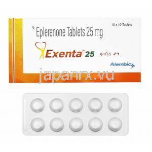 エクセンタ (エプレレノン) 25mg 箱、錠剤