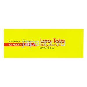 ロラタブス,ロラタジン 10mg, 90錠,　製造元：マイラン,　箱