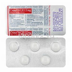 クリナ NCR (ノルエチステロン) 15mg 錠剤