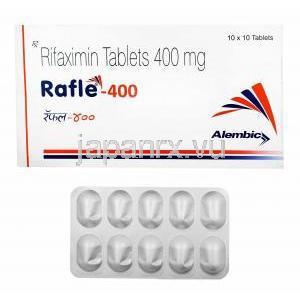 ラフル (リファキシミン) 400mg 箱、錠剤