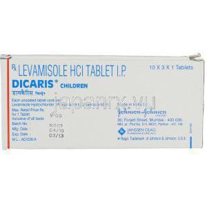 レバミソール Dicaris, 50mg 錠 (Johnson and Johnson) 箱
