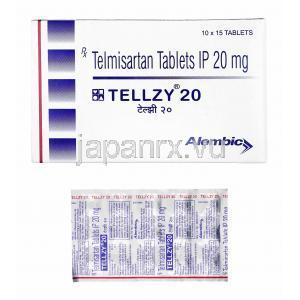 テルジー (テルミサルタン) 20mg 箱、錠剤