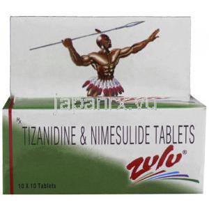 ニメスリド/ チザニジン 100MG/ 2MG 錠 (Unichem) 箱