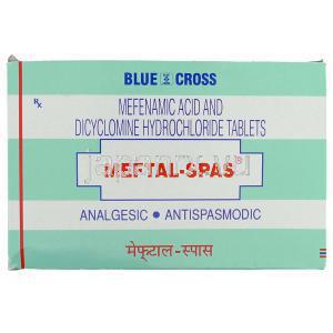メフェナム酸 / ジサイクロミン配合, Meftal Spas,  250mg   10mg 錠 箱