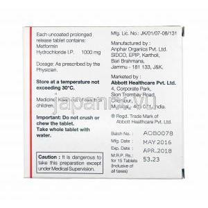 グルホルミン I (メトホルミン) 1000mg 製造元