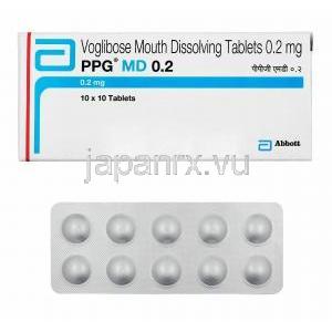 PPG MD (ボグリボース) 0.2mg 箱、錠剤