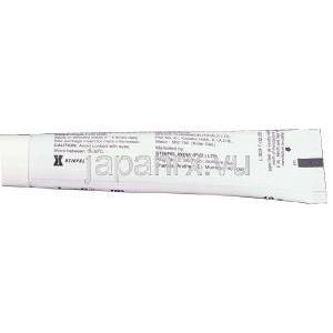 ヒドロコルチゾン, Lacticare-HC, 2.5% 10gm  ローション (Stiefel) チューブ裏面
