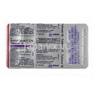 テュファキュン (イソトレチノイン) 10mg カプセル裏面