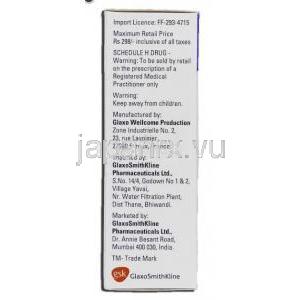 セレタイド　エボヘイラー,　サルメテロール 25mcg / フルチカゾン 125mcg, 製造元情報
