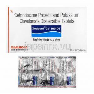 ゼドセフ CV (セフポドキシム/ クラブラン酸) 100mg 箱、錠剤