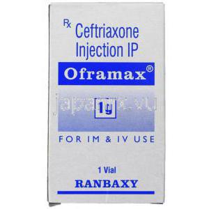 オフラマックス Oframax, ロセフィン ジェネリック, セフトリアキソンナトリウム 1gm / 10ml 注射 (Ranbaxy)