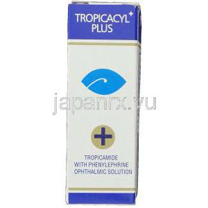 トロピカミド / フェニレフリン塩酸塩, Tropicacyl Plus,  0.8%/ 5% 5ML 点眼薬 (Sunways) 箱