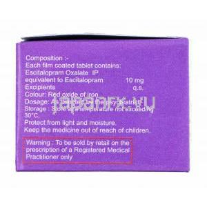 エサイグレス (エスシタロプラム) 10mg 成分