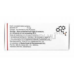 バクロレン (バクロフェン)　10mg 成分