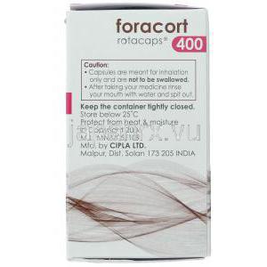 フマル酸ホルモテロール / ブデソニド配合 （シンビコート ジェネリック）, Foracort, 6mcg / 400mcg 吸