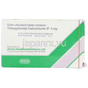 トリヘキシフェニジル, Bexol, 2MG 錠 (Intas Pharm) 製造者情報