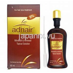 アドヘアー 頭皮外用液 (ミノキシジル/ アミネキシル) 5% 箱、ボトル