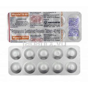 ニグレイン TR (プロプラノロール) 40mg 錠剤