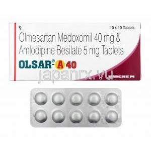 オルサー A (オルメサルタン/ アムロジピン) 40mg 箱、錠剤