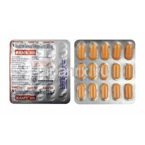 ランクス (ラノラジン) 500mg 錠剤裏面