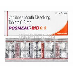 ポスミール MD (ボグリボース) 0.3mg 箱、錠剤