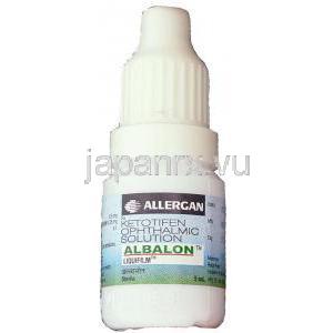 ケトチフェン  （ザジテンジェネリック）, Albalon 0.5mg 5ml 点眼薬(Allergan) ボトル