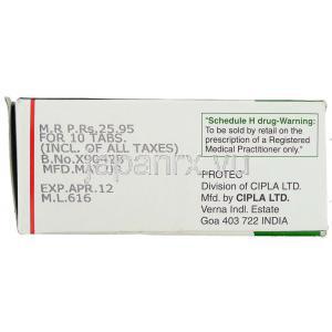 シタロプラム （セレクサジェネリック）, シタデップ Citadep 20mg 錠 (Cipla) 製造者情報