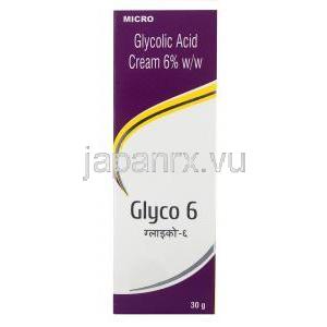 グライコ 6, グリコール酸 クリーム　6%, 30g, 箱表面