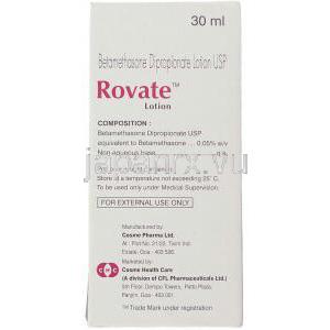 ベタメタゾン（アンテベートジェネリック）, Rovate,  ０．０５％　ローション　情報