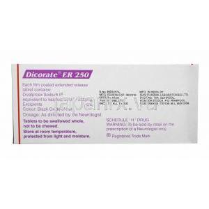 ジコレート ER (ジバルプロエクス) 250mg 成分
