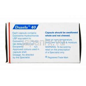デュゼラ (デュロキセチン) 40mg 成分