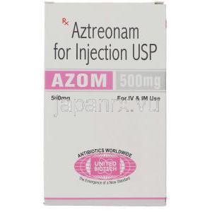 アズトレオナム（アザクタムジェネリック）, Azom 0.5gm 注射 (United Biotech)