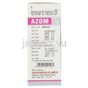 アズトレオナム（アザクタムジェネリック）, Azom 1gm 注射 (United Biotech) 製造者情報