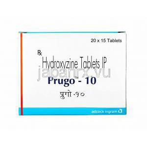 プルゴ (ヒドロキシジン) 20mg 箱、錠剤