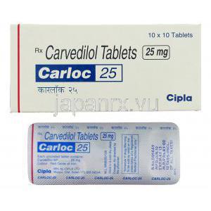 カーロック, カルベジロール 25mg 錠 (Cipla)