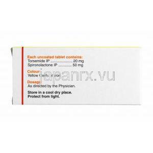Dytor Plus, Spironolactone 50mg and Torasemide 20mg composition