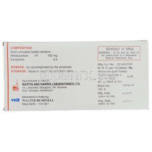 ニトロフラントイン（マクロビッド ジェネリック）, Martifur   100MG 錠 (Walter Bushnell) 製造者情報
