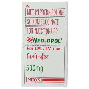 メチルプレドニゾロン（ソル・メドロール静注用ジェネリック）,Neo-Drol, 500mg 注射 (Neon) 箱