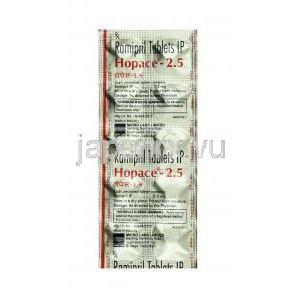 ホペース 2.5 , ラミプリル2.5mg, 錠剤, シート情報