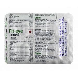 フィットアイ 錠剤裏面
