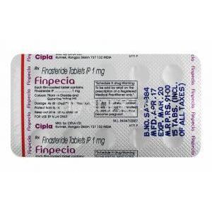 フィンペシア 1mg 錠 (Cipla) 錠剤裏面